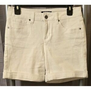 Earl Jeans White‎ Rolled-Cuff Shorts Premium Jean Women's White Size 6